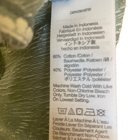 Madewell Crop Top Tank Green Palm Tree Square Neck Jacquard - Picture 6 of 7